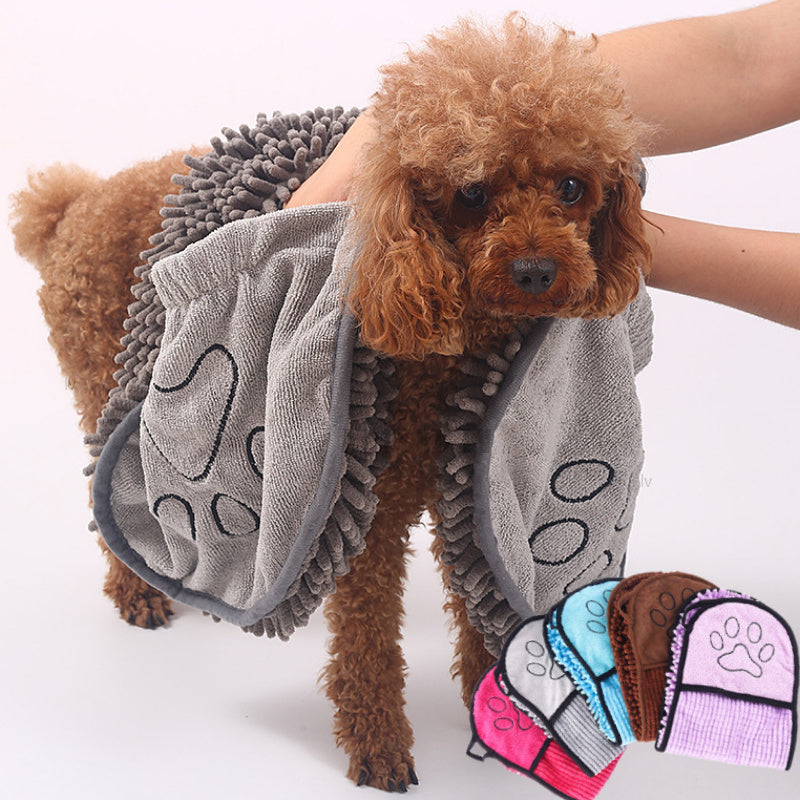 Asciugamano in chenille per cani e gatti super assorbente