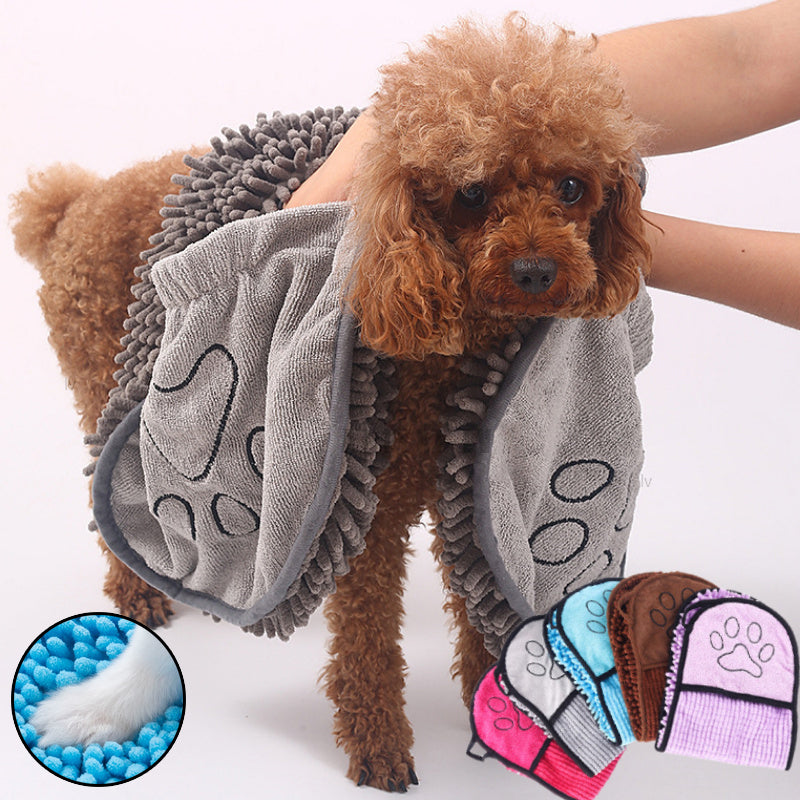 Asciugamano in chenille per cani e gatti super assorbente