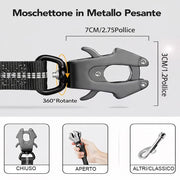 Guinzaglio per Cani Anti-Tiro Elastico Riflettente con Assorbimento Shock, Moschettone di Sicurezza e Aggancio Cintura Auto – Per Cani Taglia Media e Grande