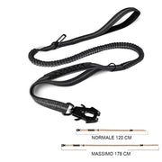 Guinzaglio per Cani Anti-Tiro Elastico Riflettente con Assorbimento Shock, Moschettone di Sicurezza e Aggancio Cintura Auto – Per Cani Taglia Media e Grande