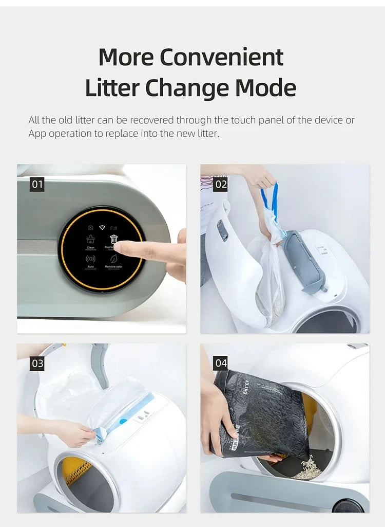 Lettiera Automatica Smart OVOZI – Pulizia Automatica, App Control, 65L