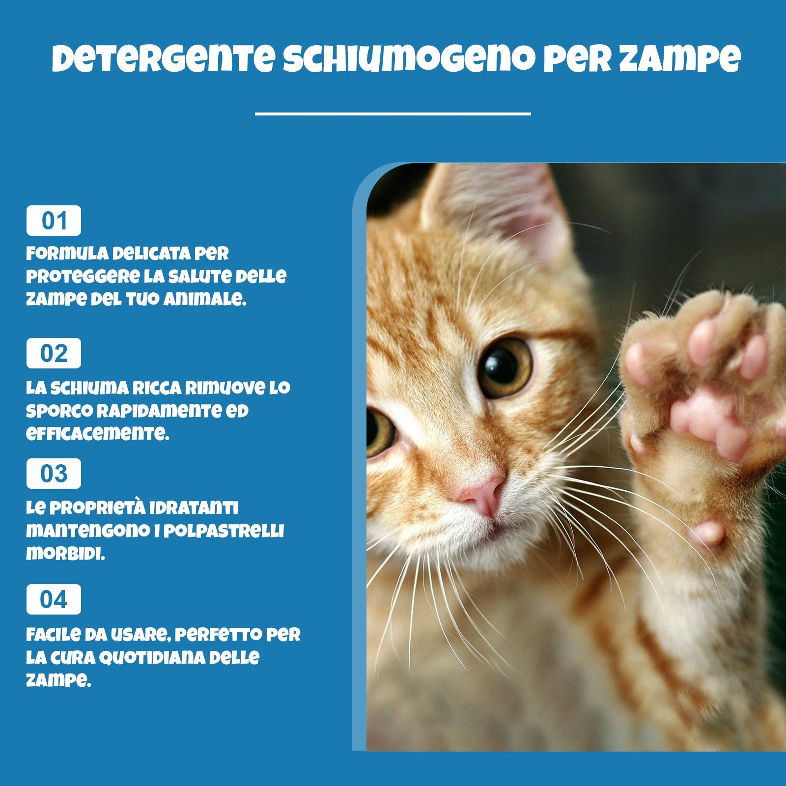 Detergente per Zampe di Gatti - Schiuma Delicata 100ml
