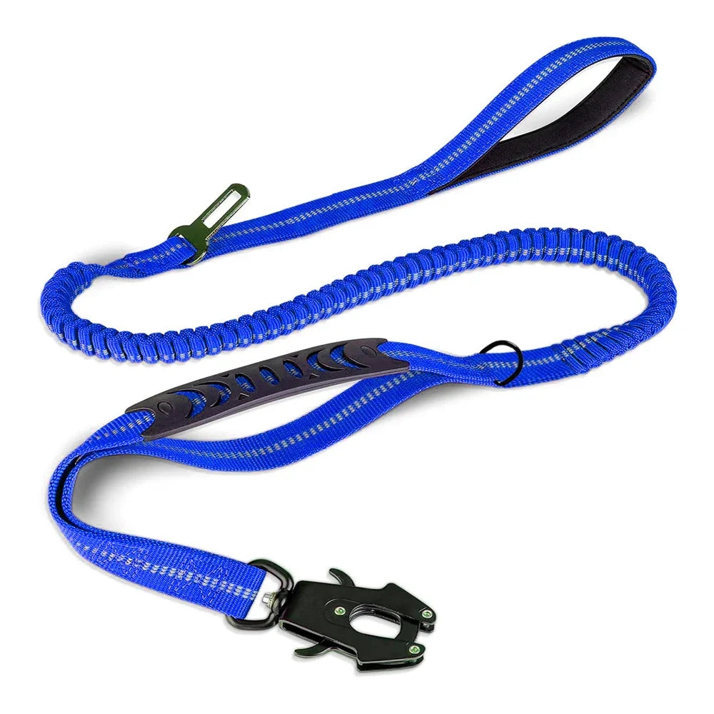 Guinzaglio per Cani Anti-Tiro Elastico Riflettente con Assorbimento Shock, Moschettone di Sicurezza e Aggancio Cintura Auto – Per Cani Taglia Media e Grande