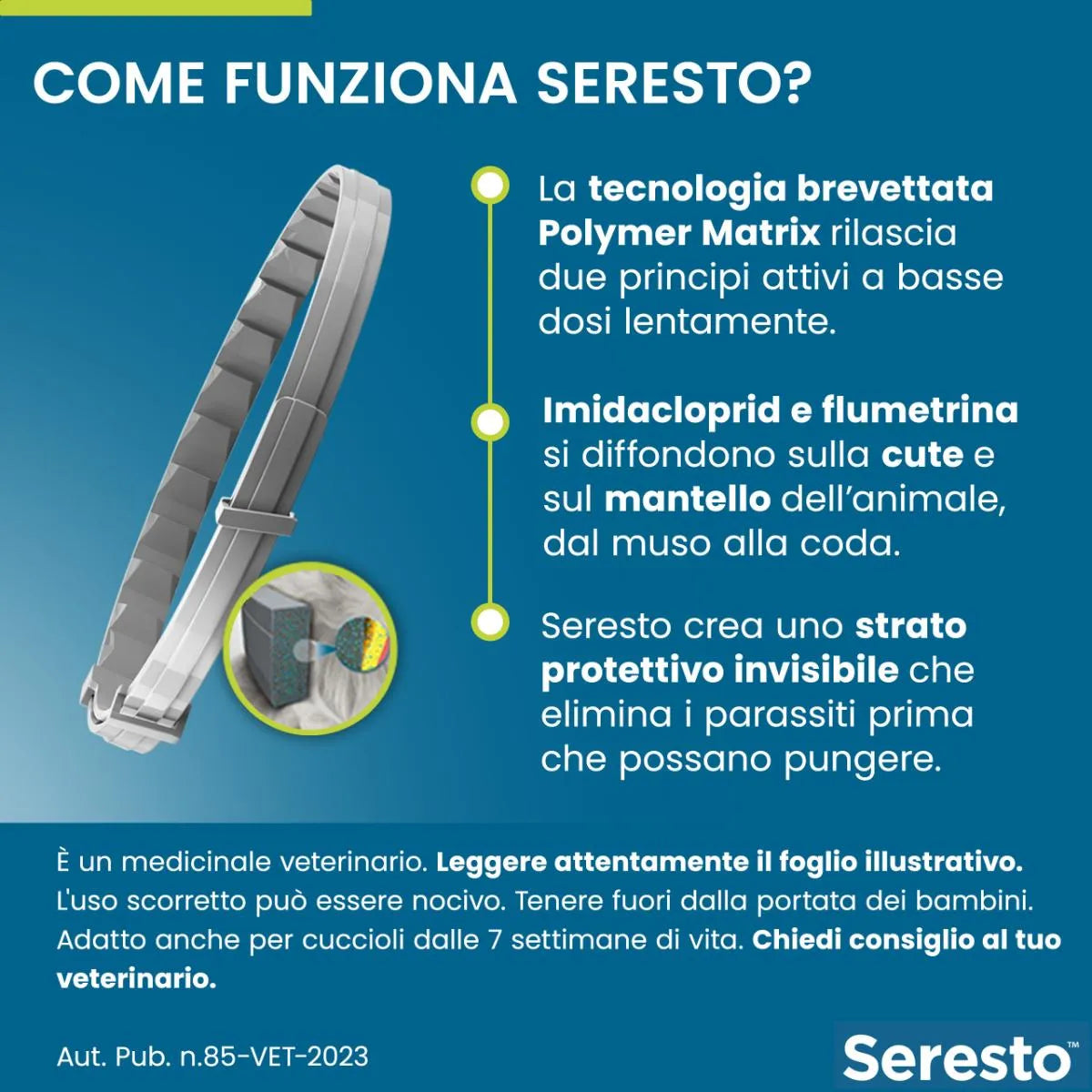 Seresto Collare Antipulci e Antizecche per Cani fino a 8kg